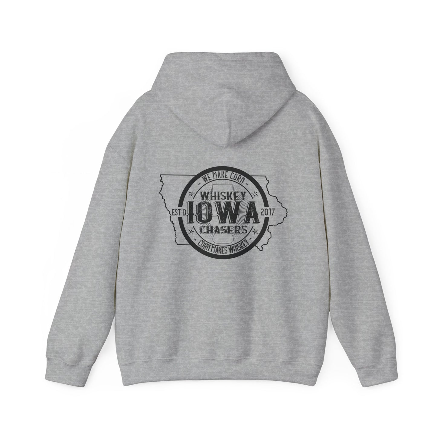 Iowa Whiskey Chasers Heavy Blend™ Hooded Sweatshirt Front and Back Print