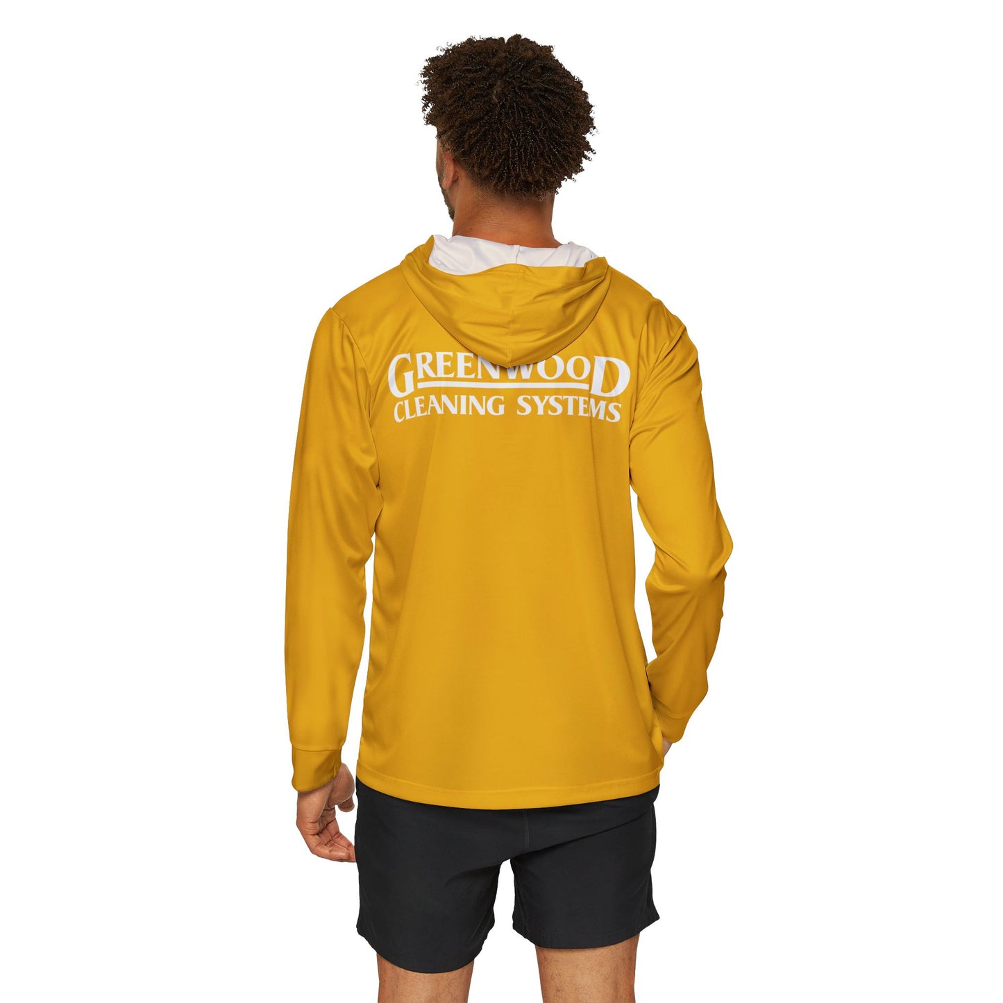 Copy of Greenwood Cleaning Systems UPF+50 Performance Hoodie (Yellow with White Logo)