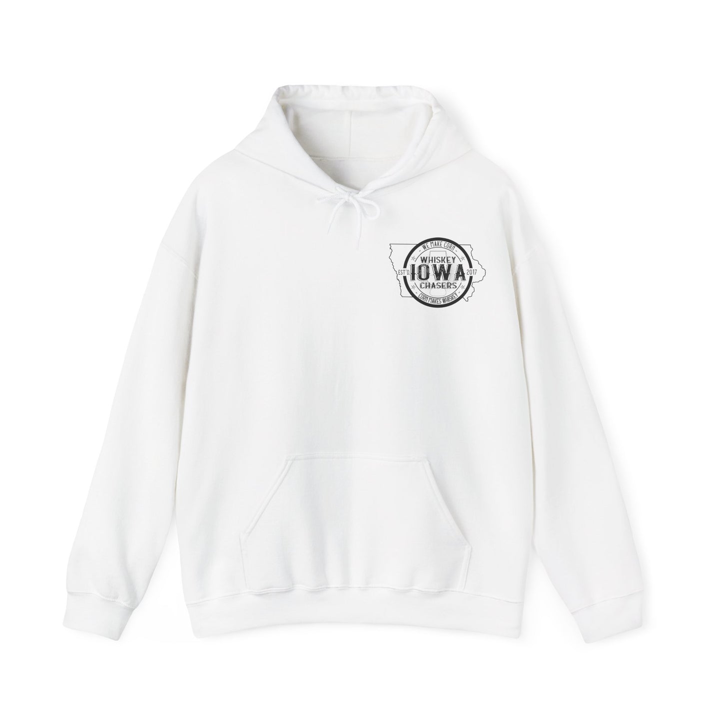 Iowa Whiskey Chasers Heavy Blend™ Hooded Sweatshirt Front and Back Print