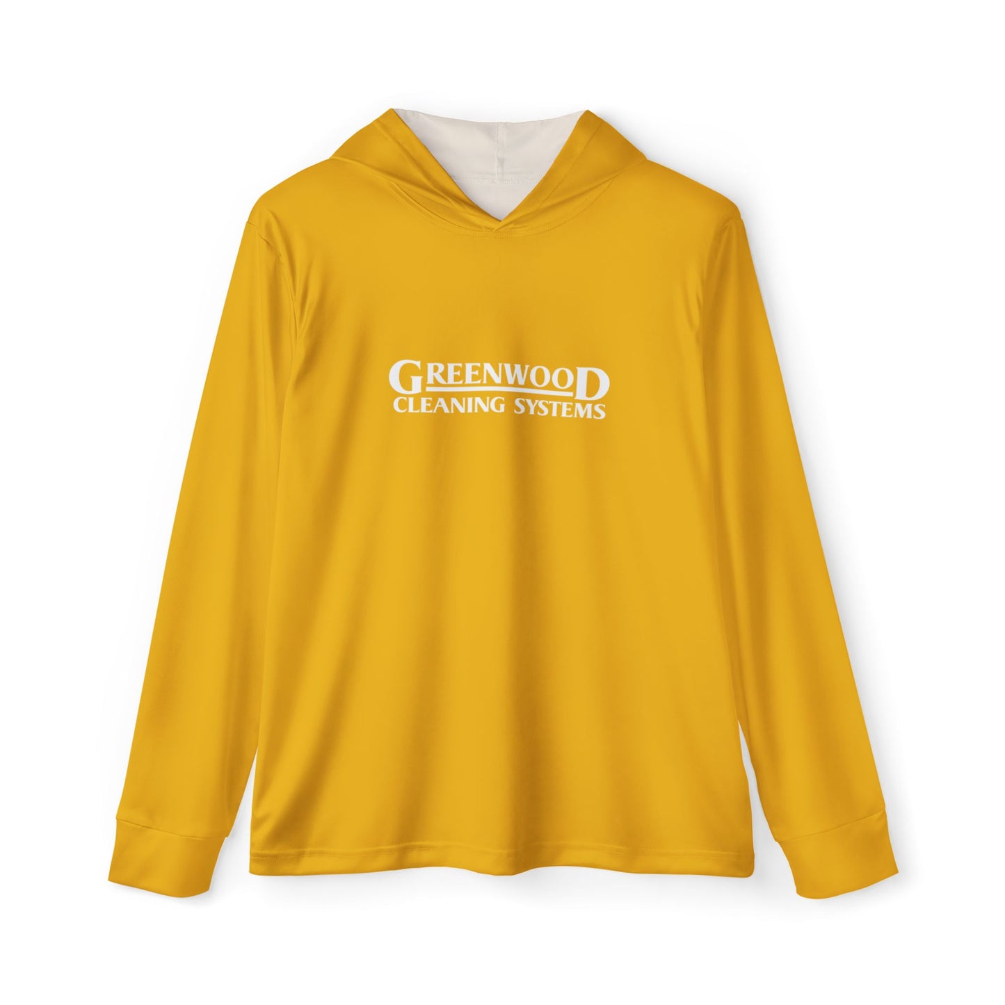 Copy of Greenwood Cleaning Systems UPF+50 Performance Hoodie (Yellow with White Logo)