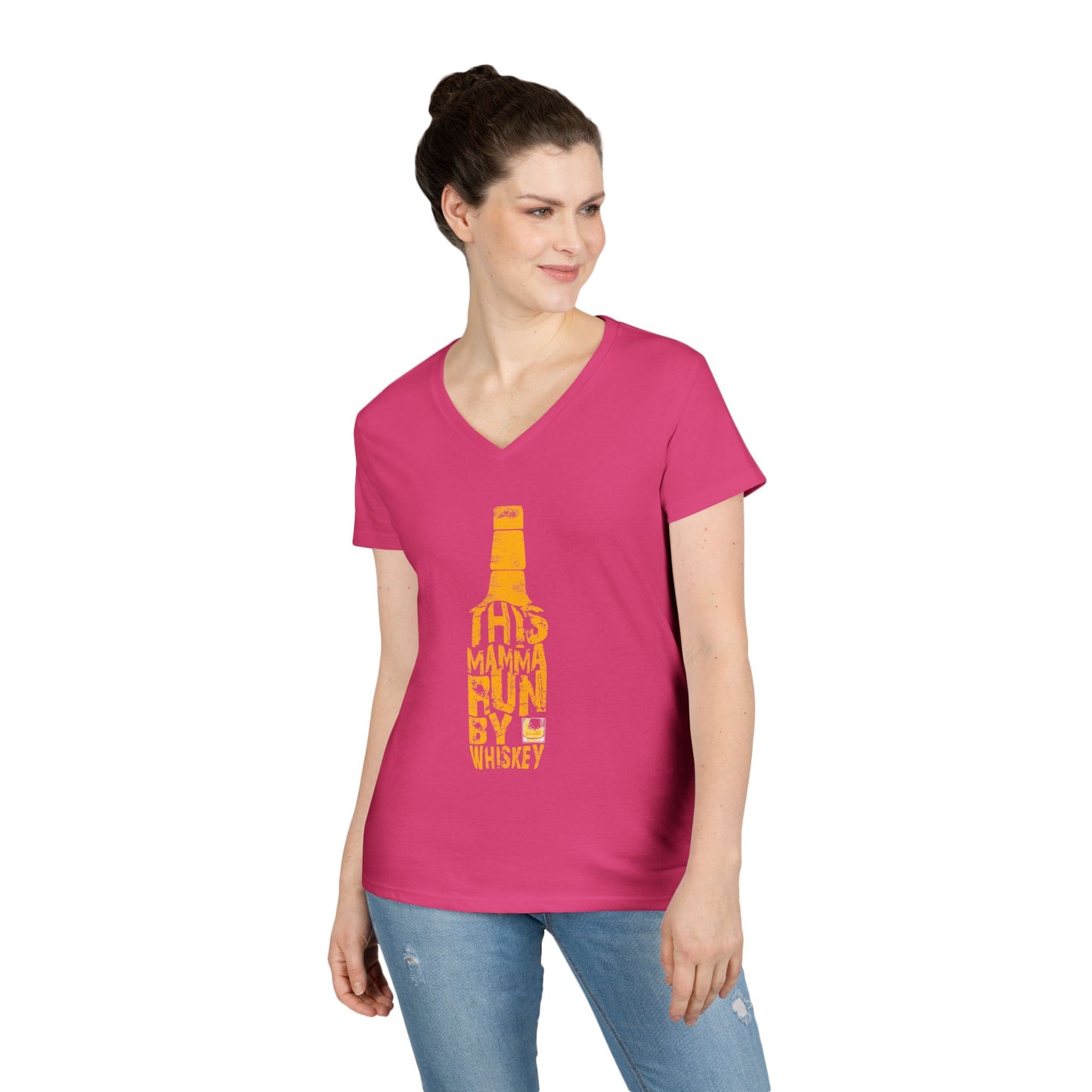 This Mamma Run By Whiskey Ladies' V-Neck T-Shirt