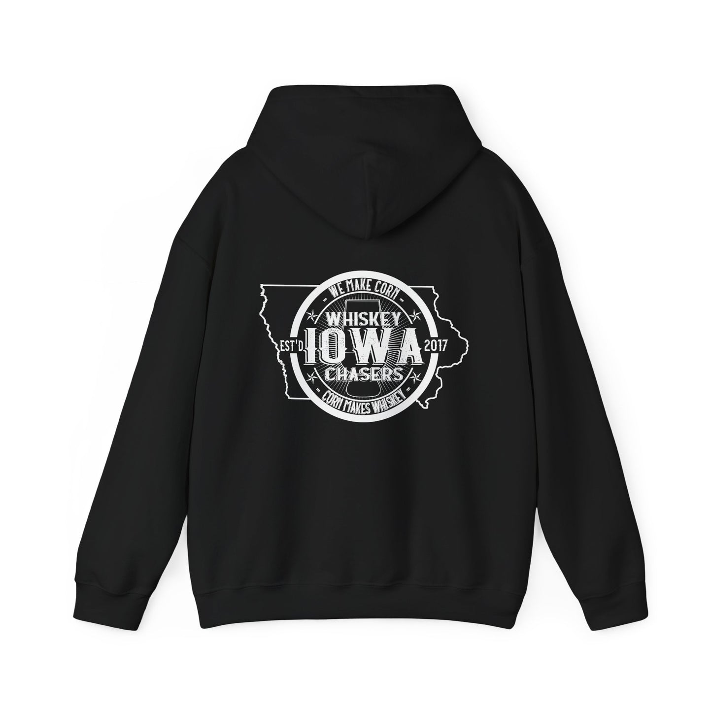 Iowa Whiskey Chasers Heavy Blend™ Hooded Sweatshirt Front and Back Print