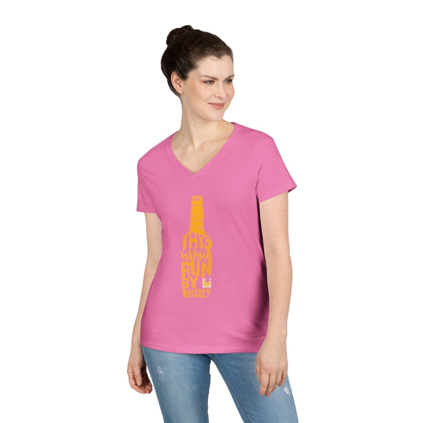 This Mamma Run By Whiskey Ladies' V-Neck T-Shirt
