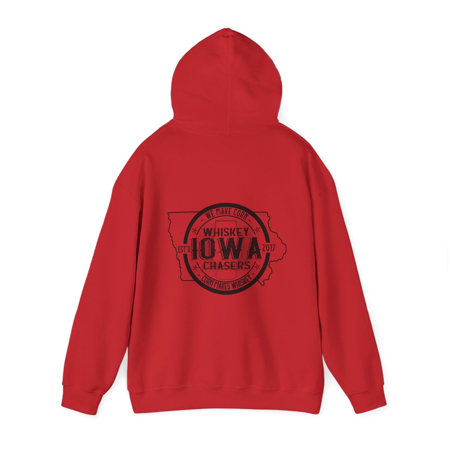 Iowa Whiskey Chasers Heavy Blend™ Hooded Sweatshirt Front and Back Print