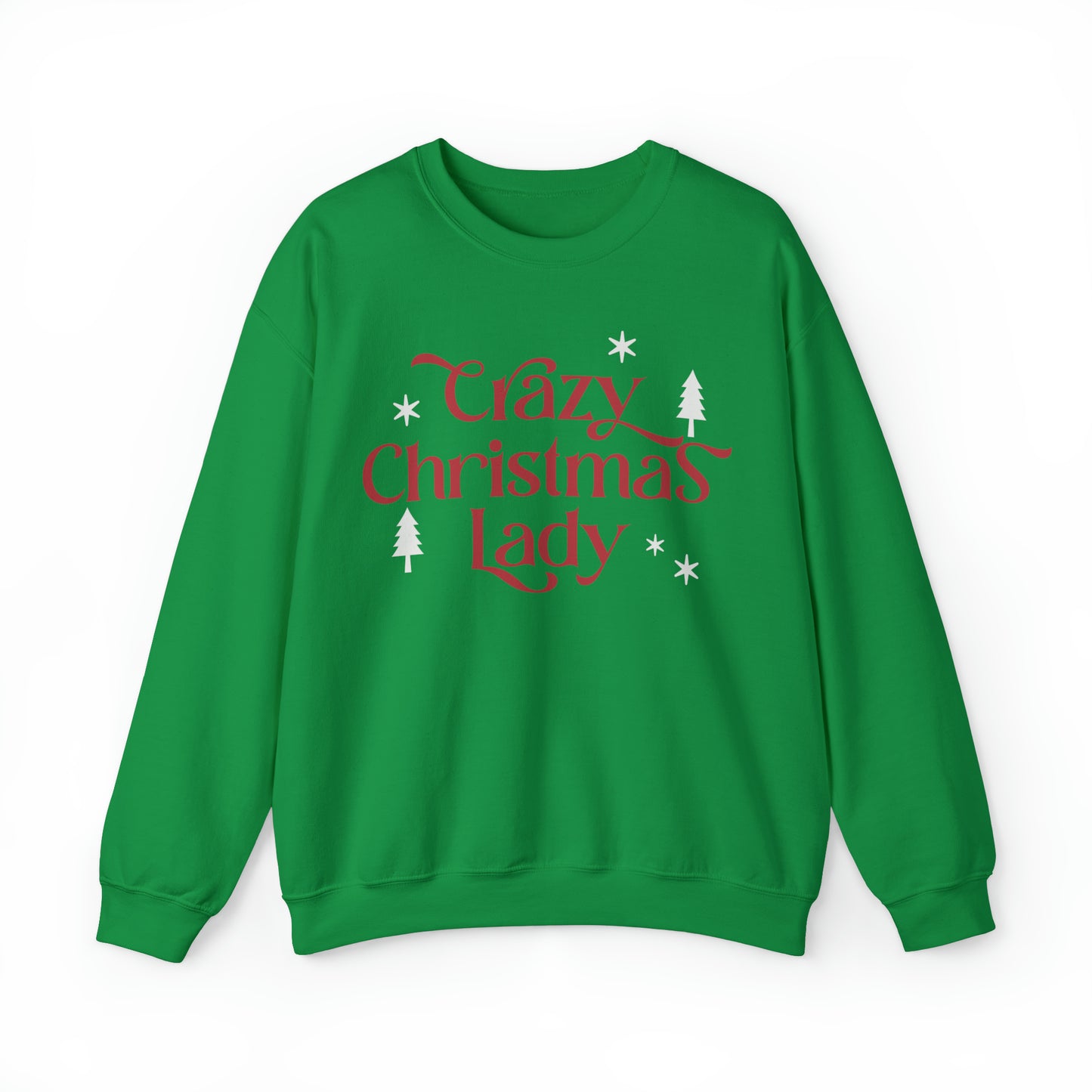 Crazy Christmas Lady Heavy Blend™ Crewneck Sweatshirt