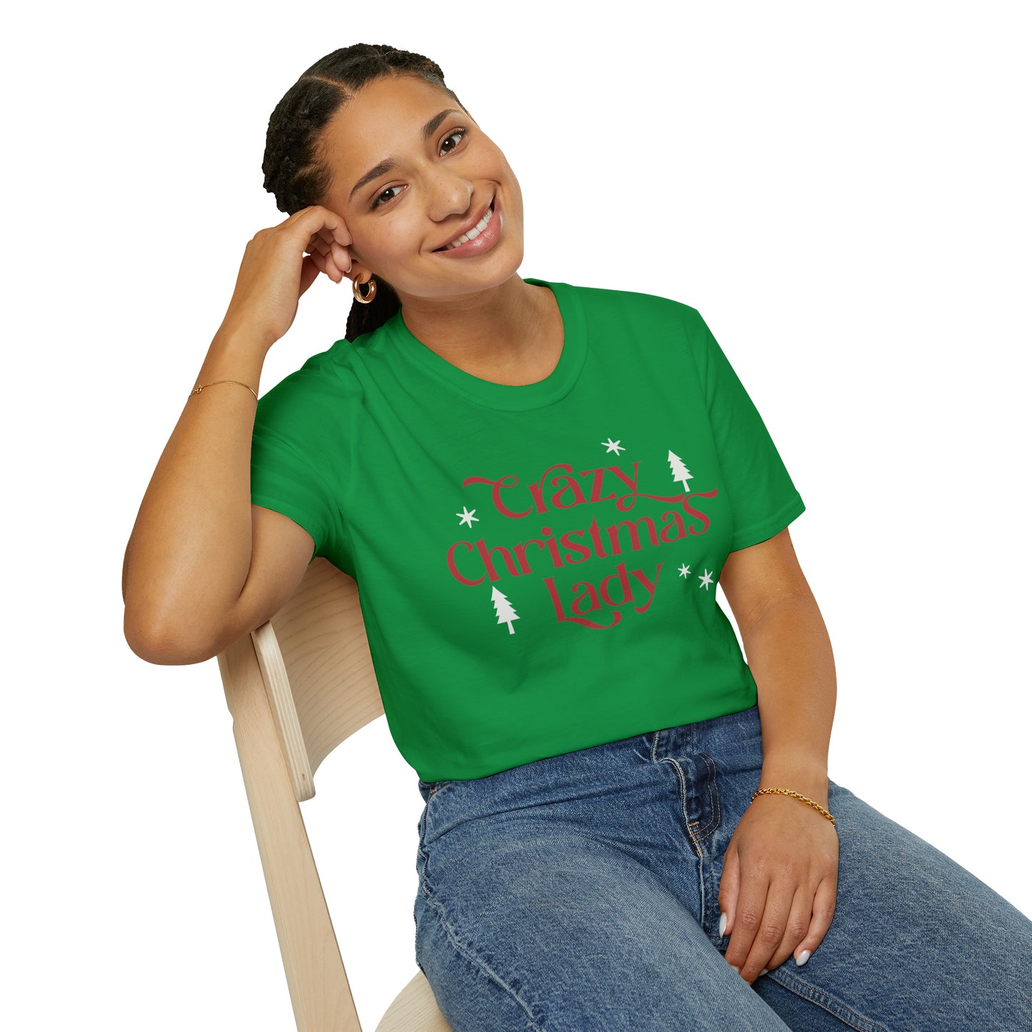 Crazy Christmas Lady Softstyle T-Shirt