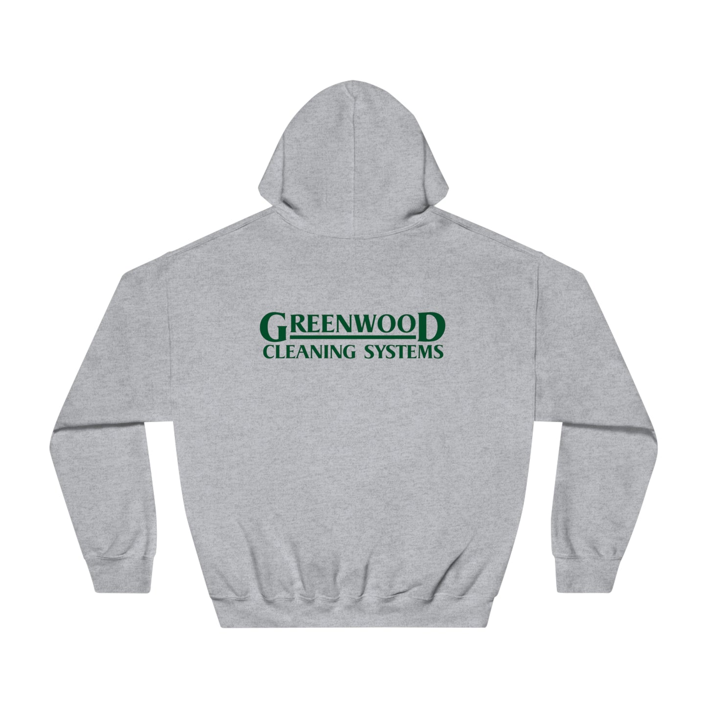 Greenwood Cleaning Systems DryBlend® Hooded Sweatshirt (Dark Green Logo Front and Back)