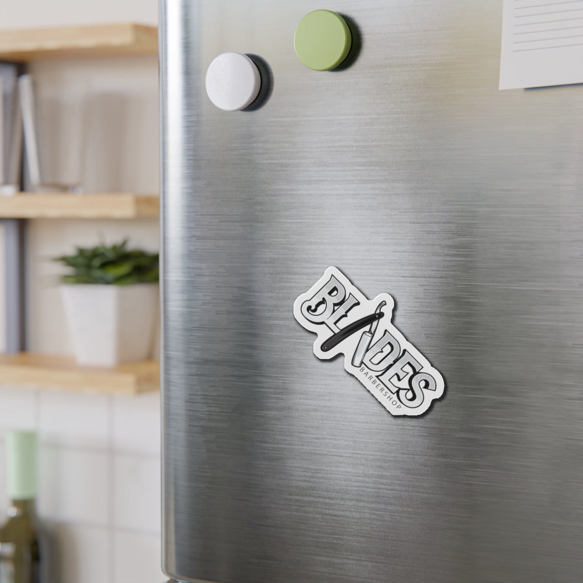 Blades Barbershop Die-Cut Magnets