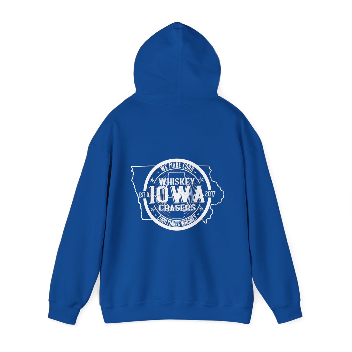 Iowa Whiskey Chasers Heavy Blend™ Hooded Sweatshirt Front and Back Print