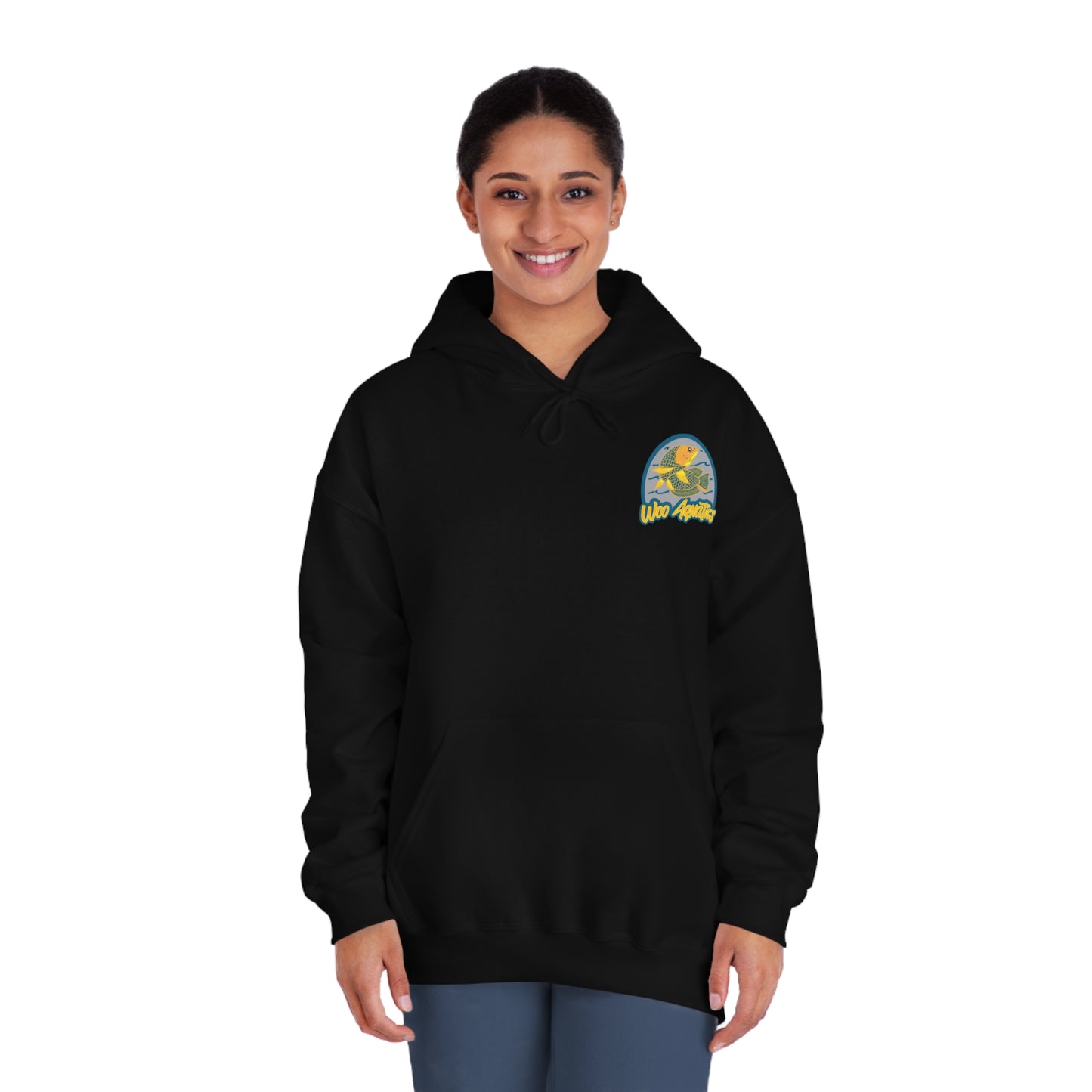 Woo Aquatics DryBlend® Hooded Sweatshirt Front and Back Print