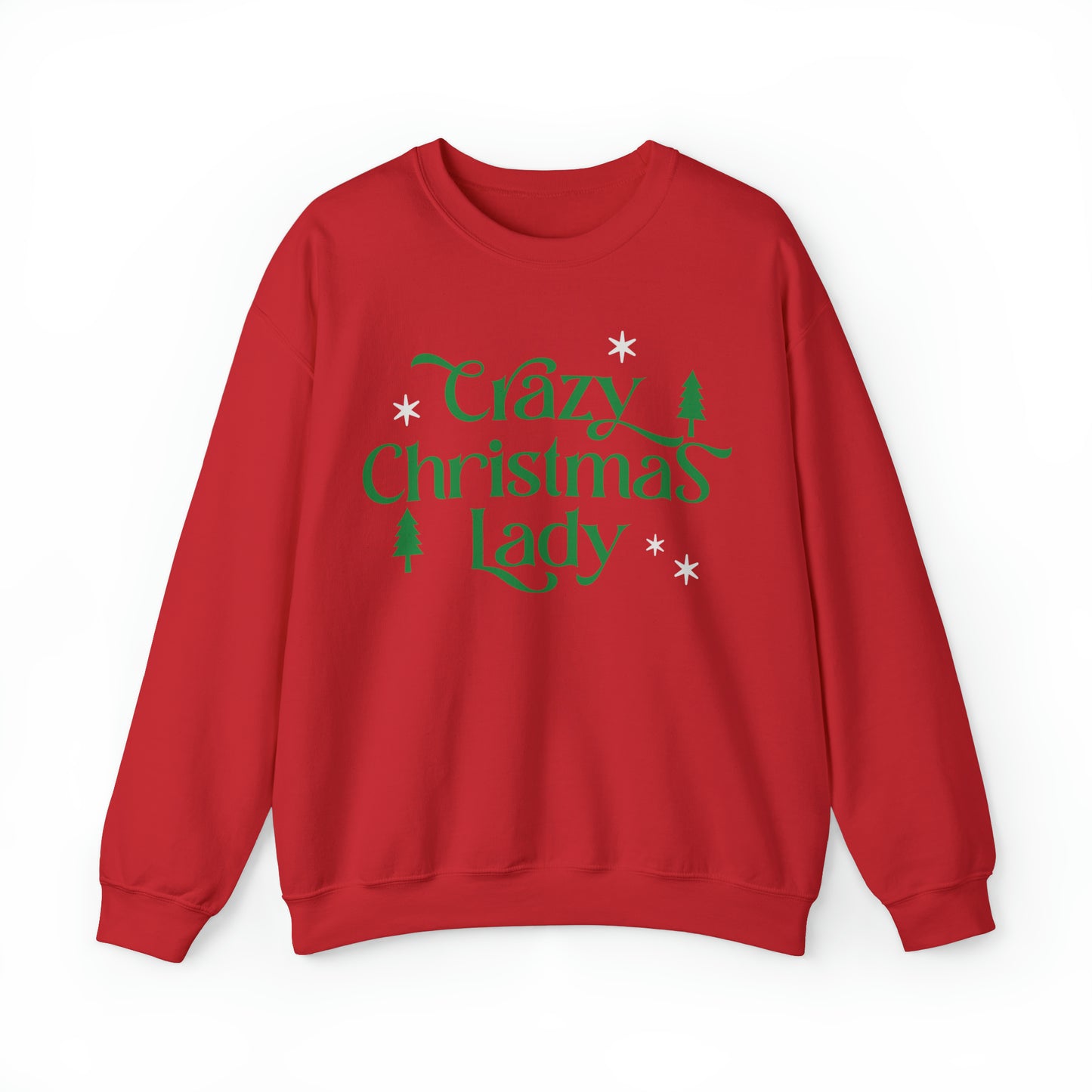 Crazy Christmas Lady Heavy Blend™ Crewneck Sweatshirt