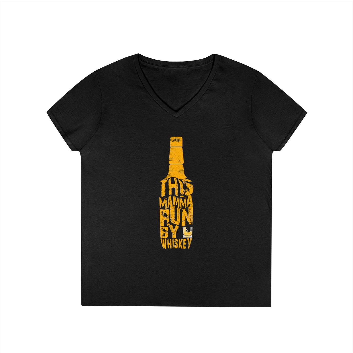 This Mamma Run By Whiskey Ladies' V-Neck T-Shirt