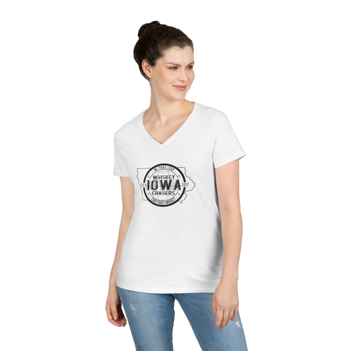 Iowa Whiskey Chasers Ladies' V-Neck T-Shirt