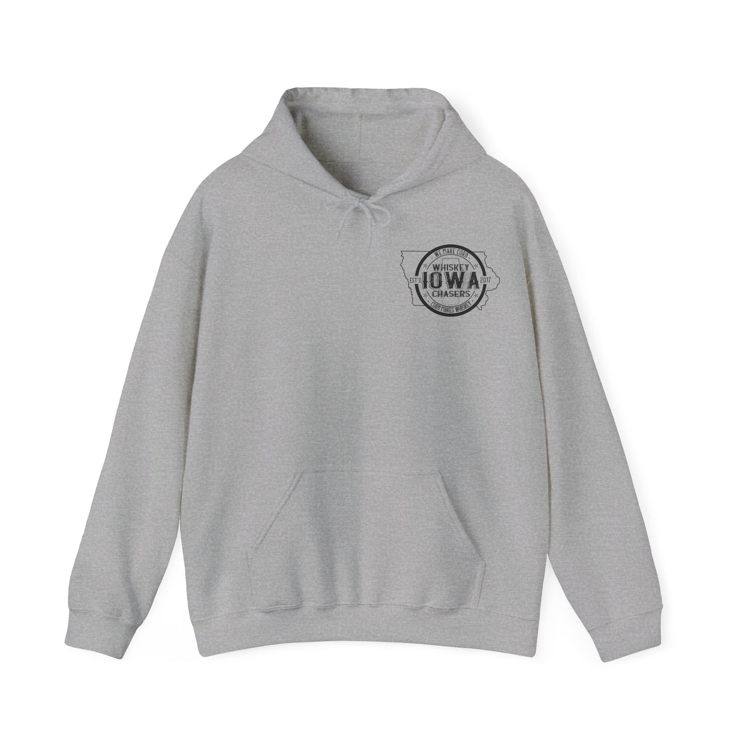 Iowa Whiskey Chasers Heavy Blend™ Hooded Sweatshirt Front and Back Print