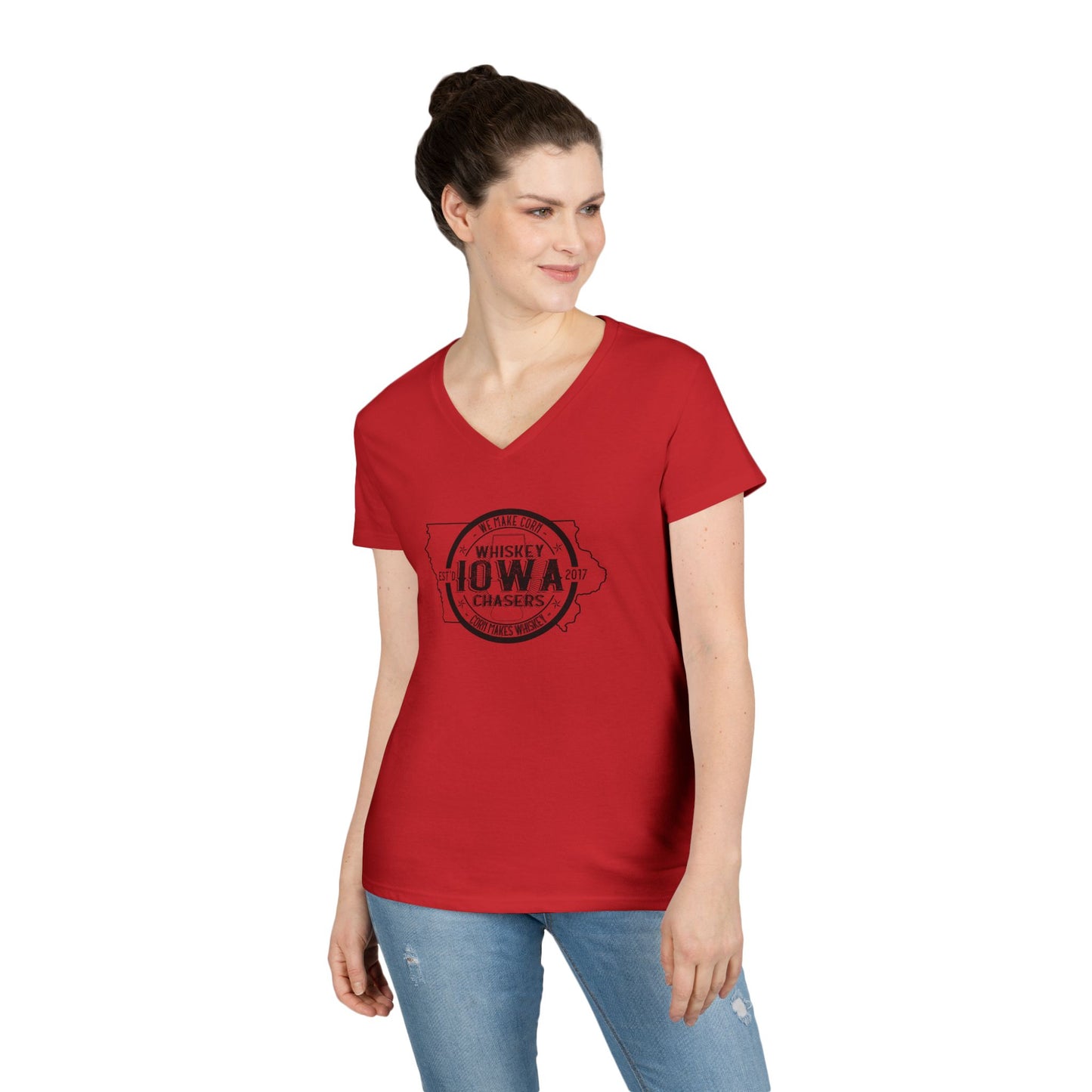 Iowa Whiskey Chasers Ladies' V-Neck T-Shirt