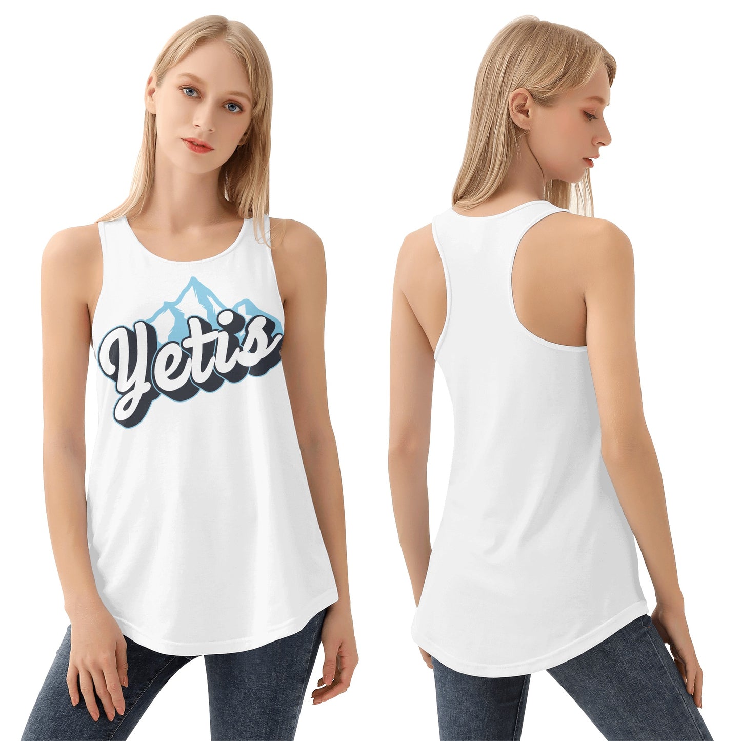 Yetis Womens Loose Tank Tops (White)