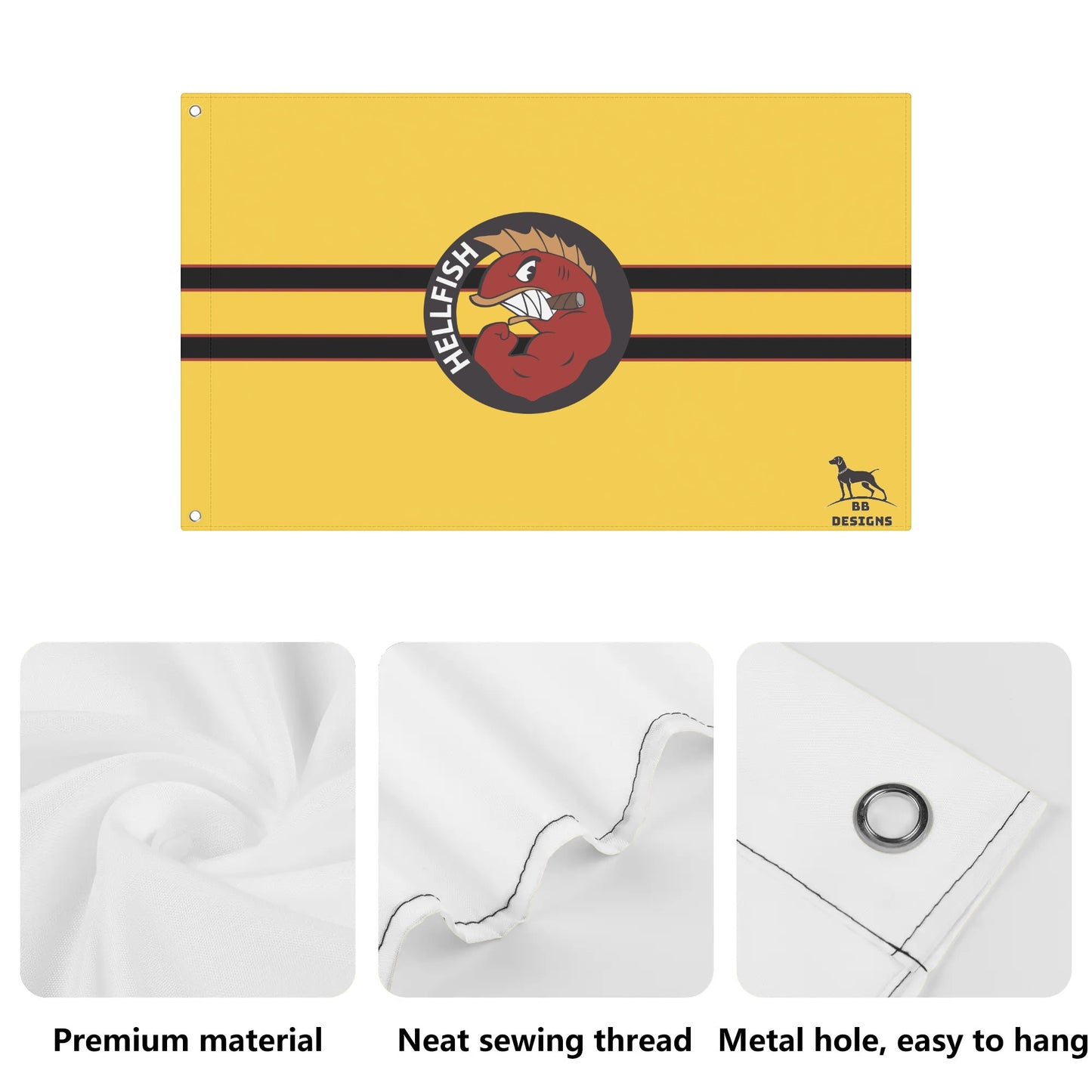 Fighting Hellfish Flags 3x5 Ft