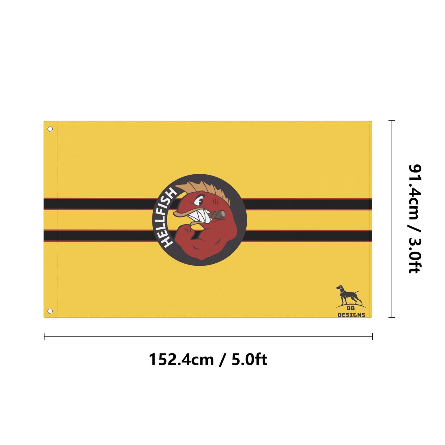 Fighting Hellfish Flags 3x5 Ft