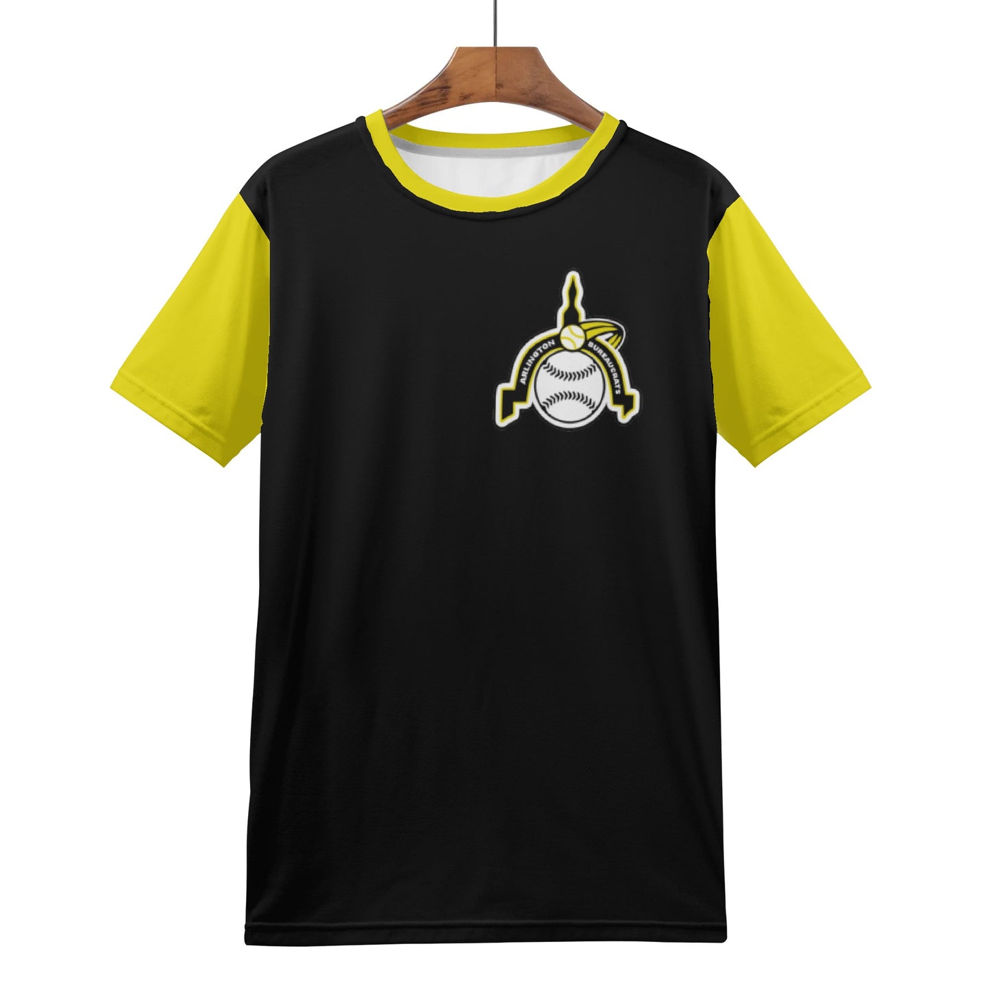 Arlington Bureaucrats All Over Print Staple T-Shirt (Black and Yellow)