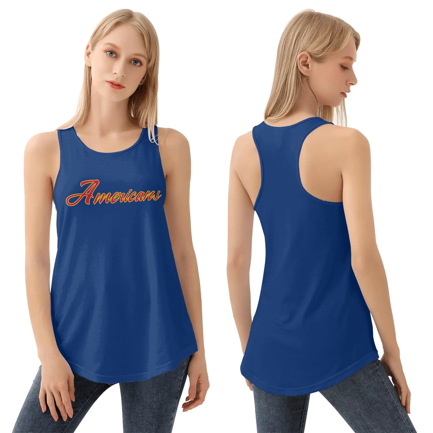 Womens Young Americans Loose Tank Top (Blue)