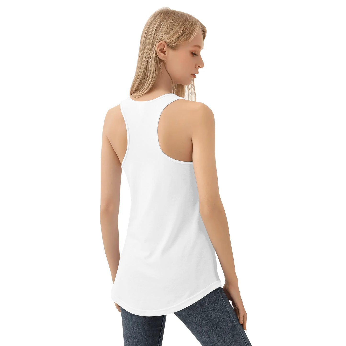 Womens Young Americans Loose Tank Tops (White)