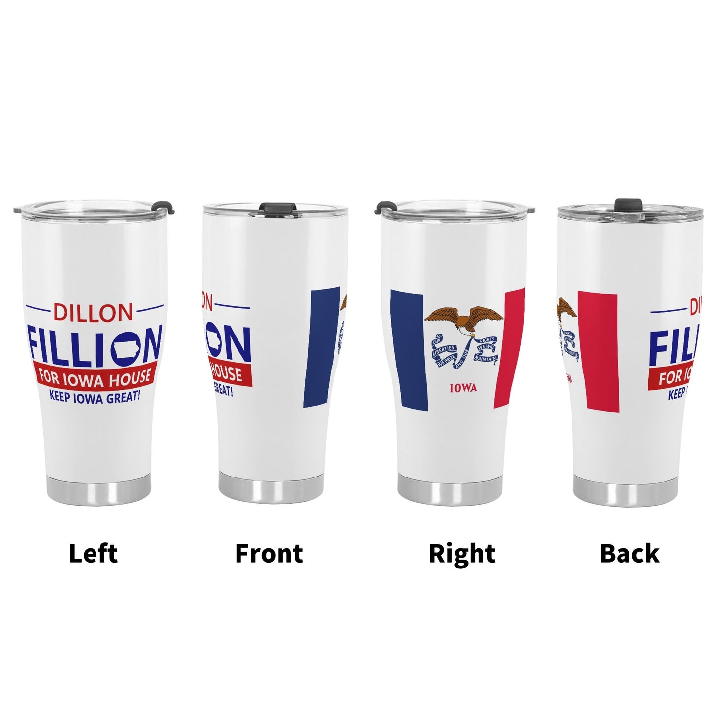 Fillion Iowa Stainless Steel Tumbler 30oz Printed Cup Gift