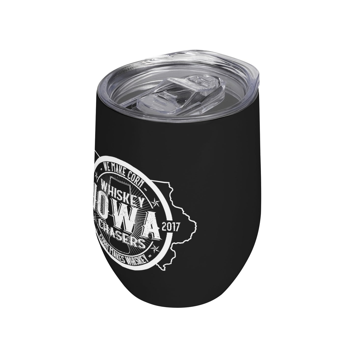 Iowa Whiskey Chasers 12oz Tumbler Glass with Lid for Cold & Hot Drinks