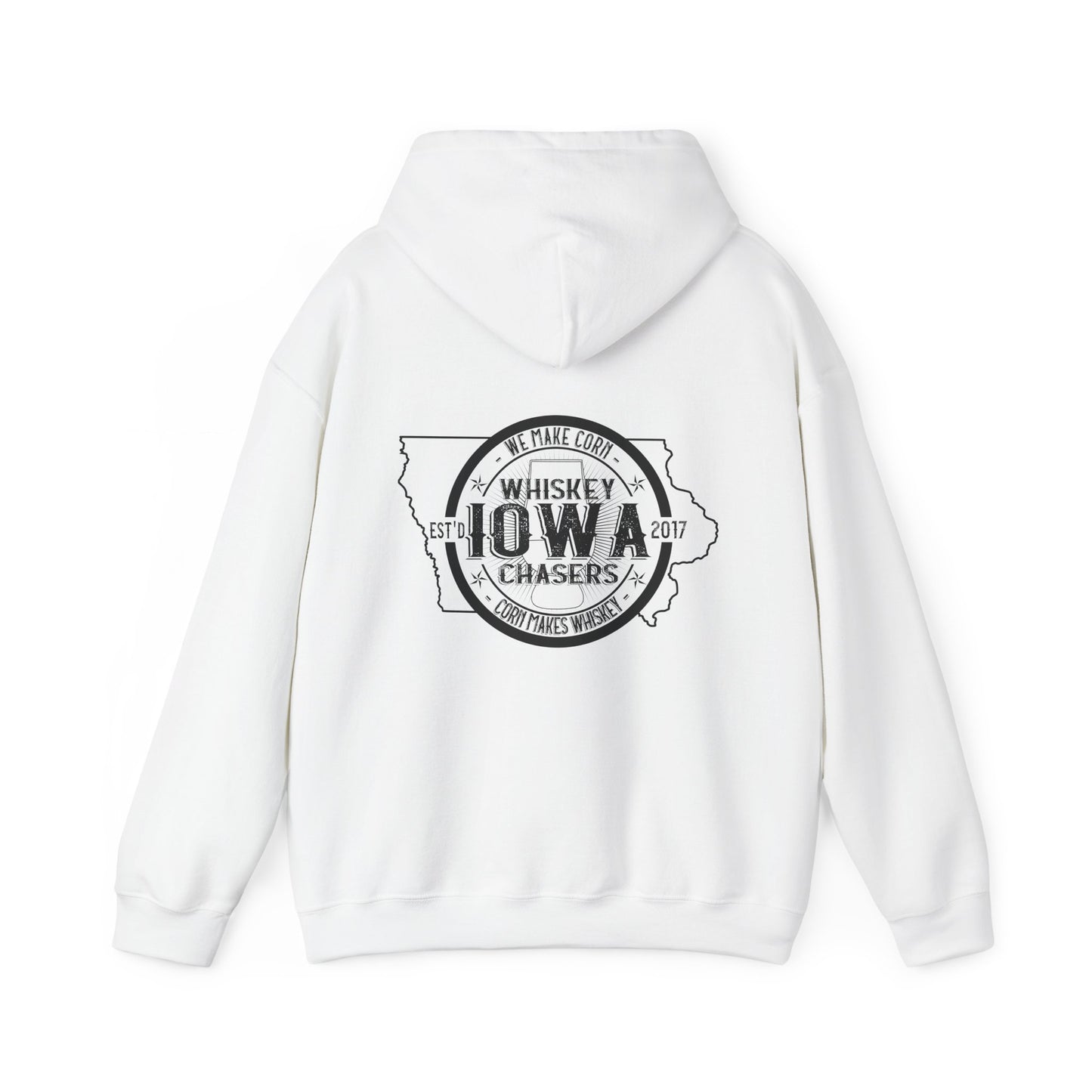 Iowa Whiskey Chasers Heavy Blend™ Hooded Sweatshirt Front and Back Print