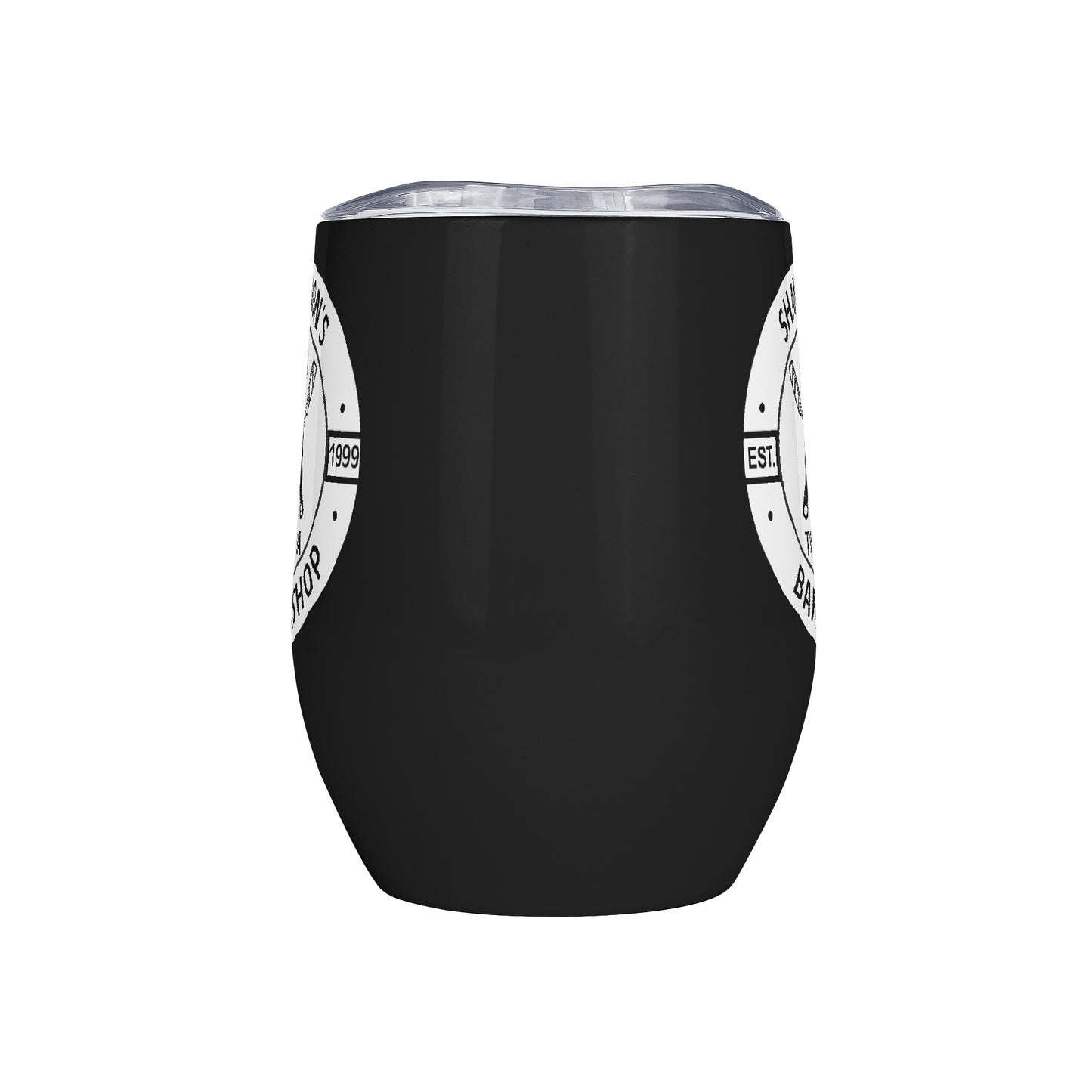 Shannon's Barbershop 12oz Tumbler with Lid for Cold & Hot Drinks