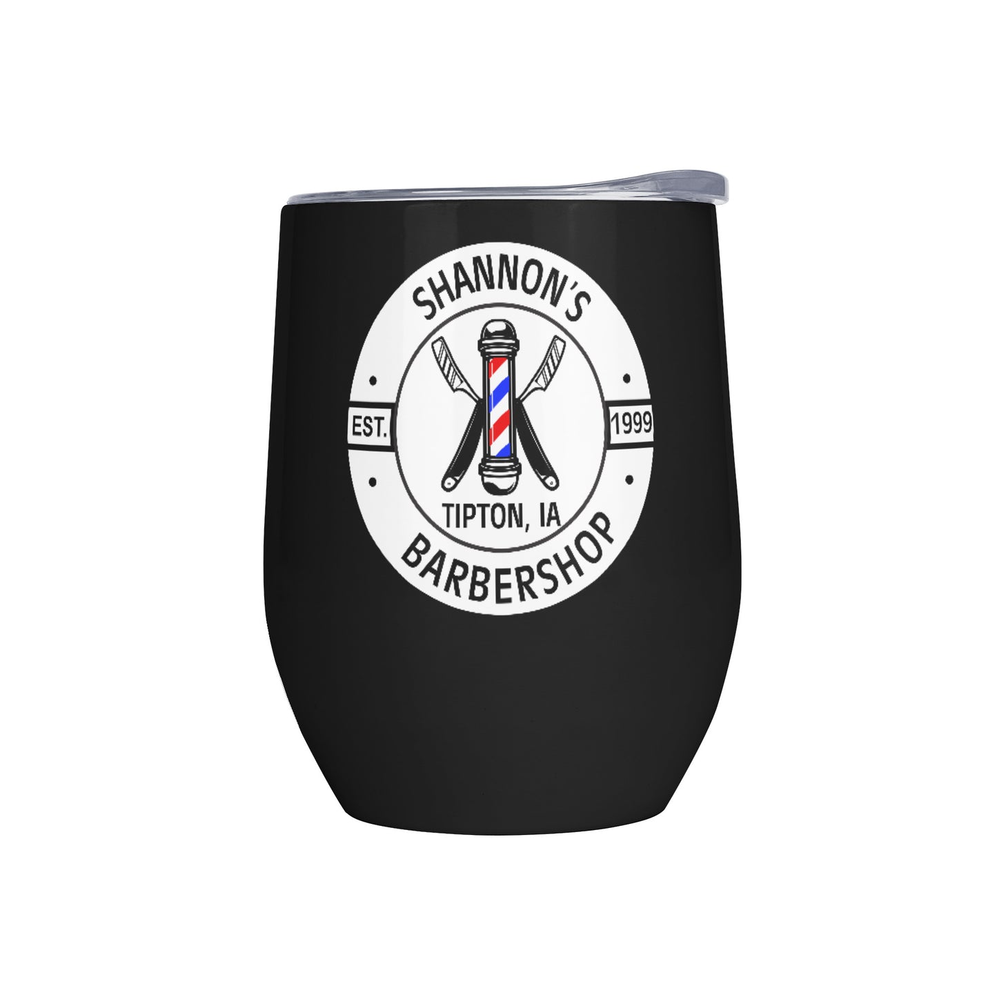 Shannon's Barbershop 12oz Tumbler with Lid for Cold & Hot Drinks
