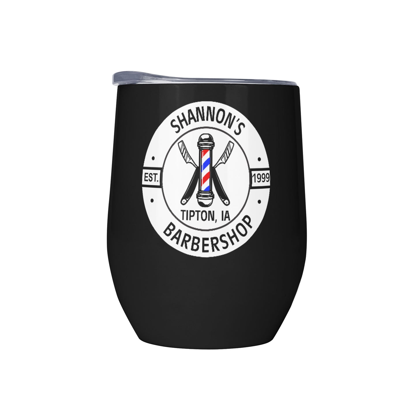Shannon's Barbershop 12oz Tumbler with Lid for Cold & Hot Drinks