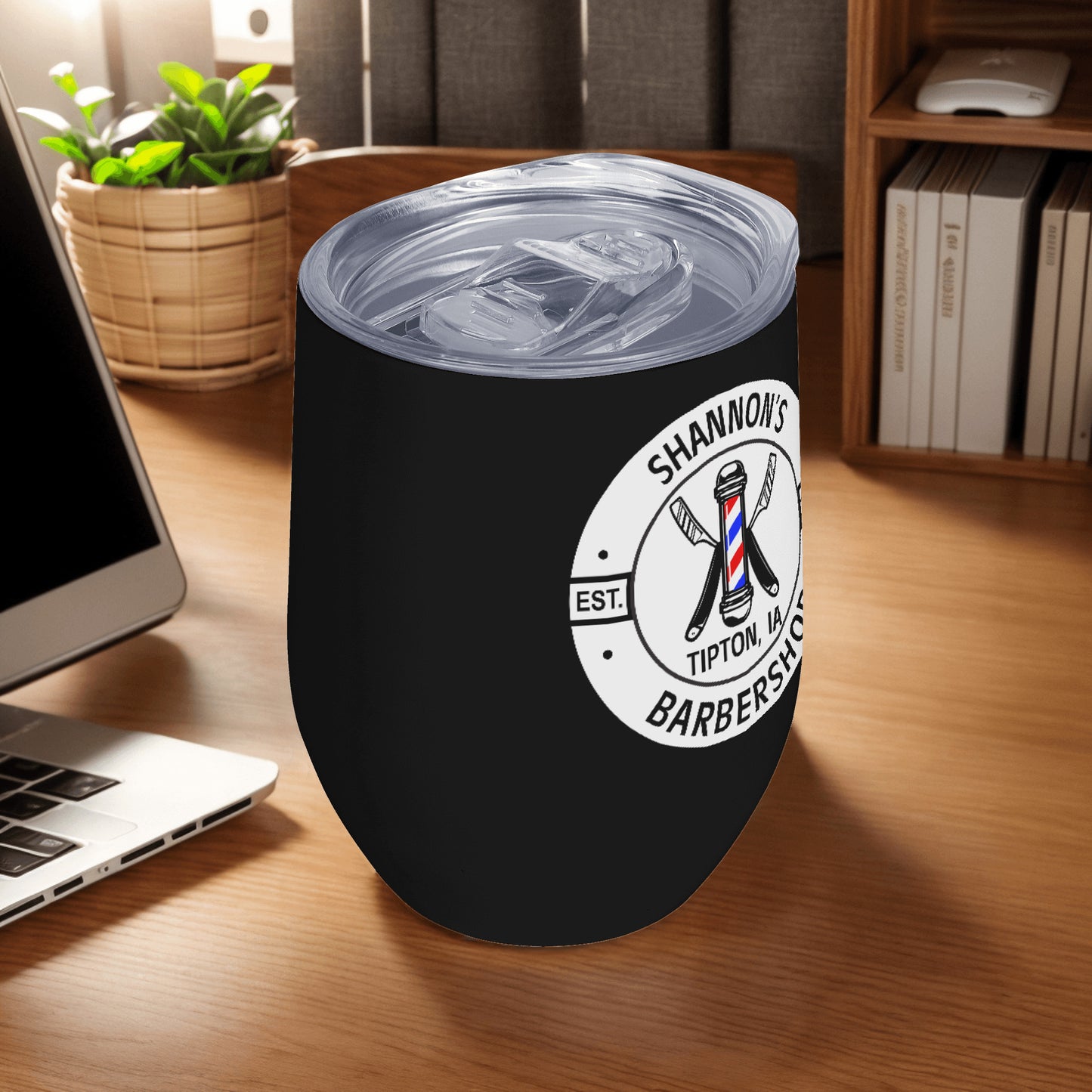 Shannon's Barbershop 12oz Tumbler with Lid for Cold & Hot Drinks