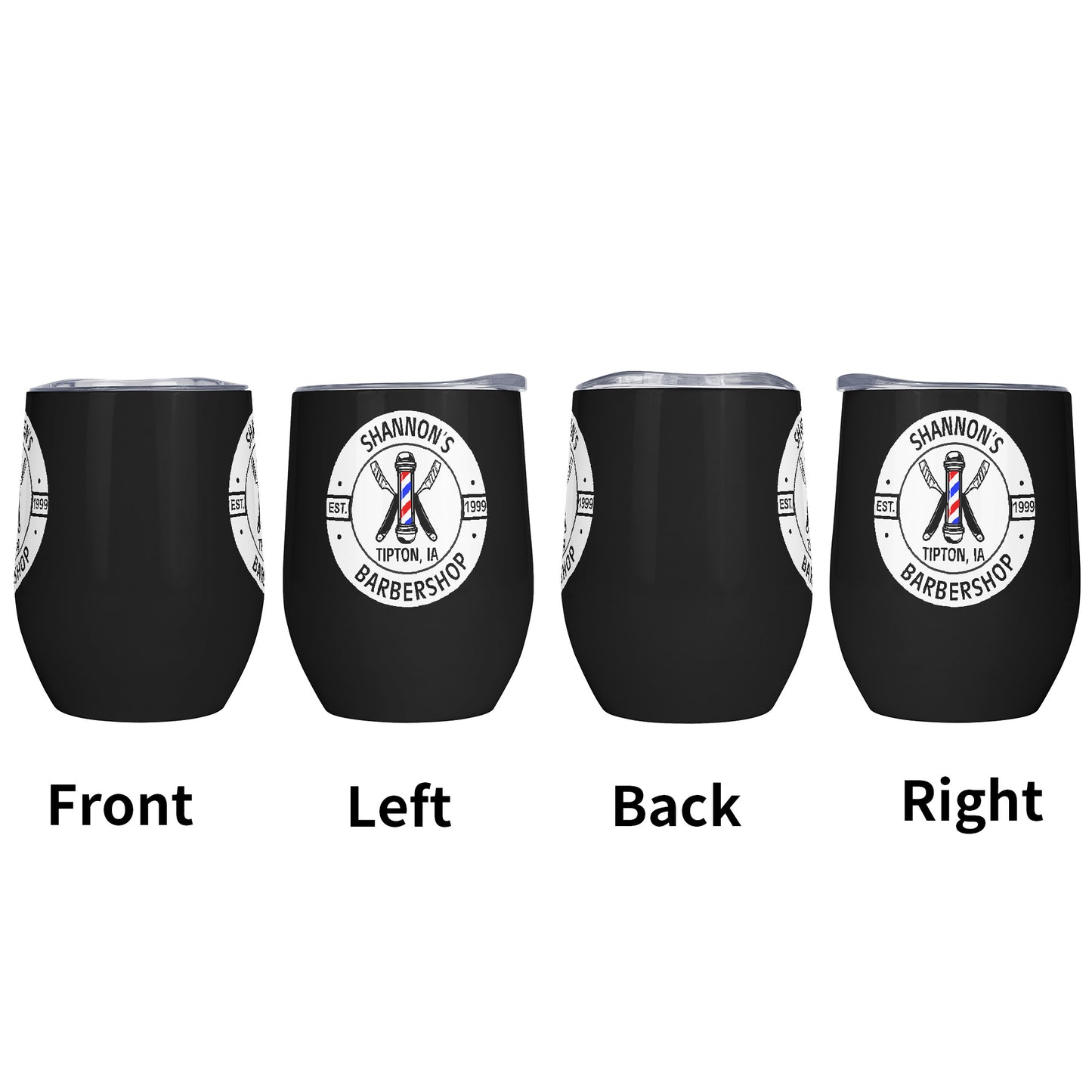Shannon's Barbershop 12oz Tumbler with Lid for Cold & Hot Drinks