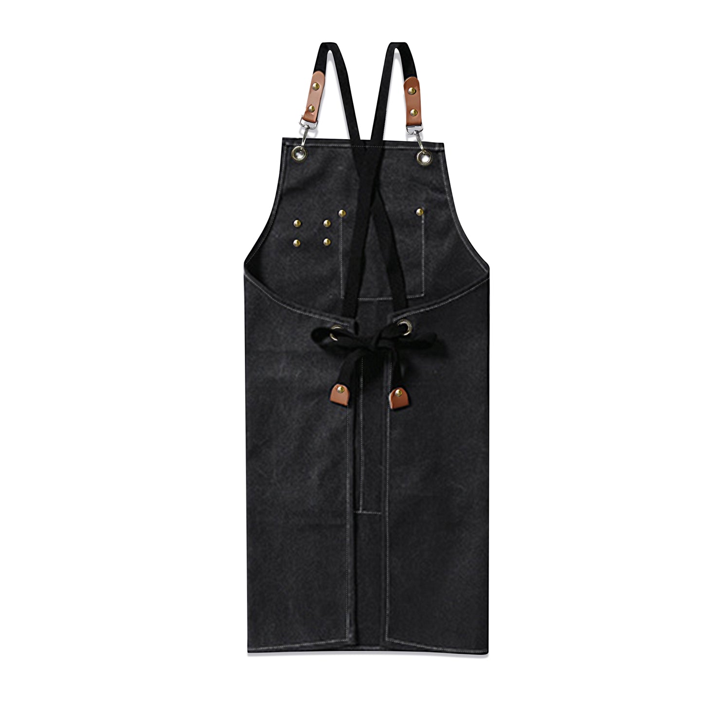 Canvas Cross Back Apron with Large Pockets and Logo Customization