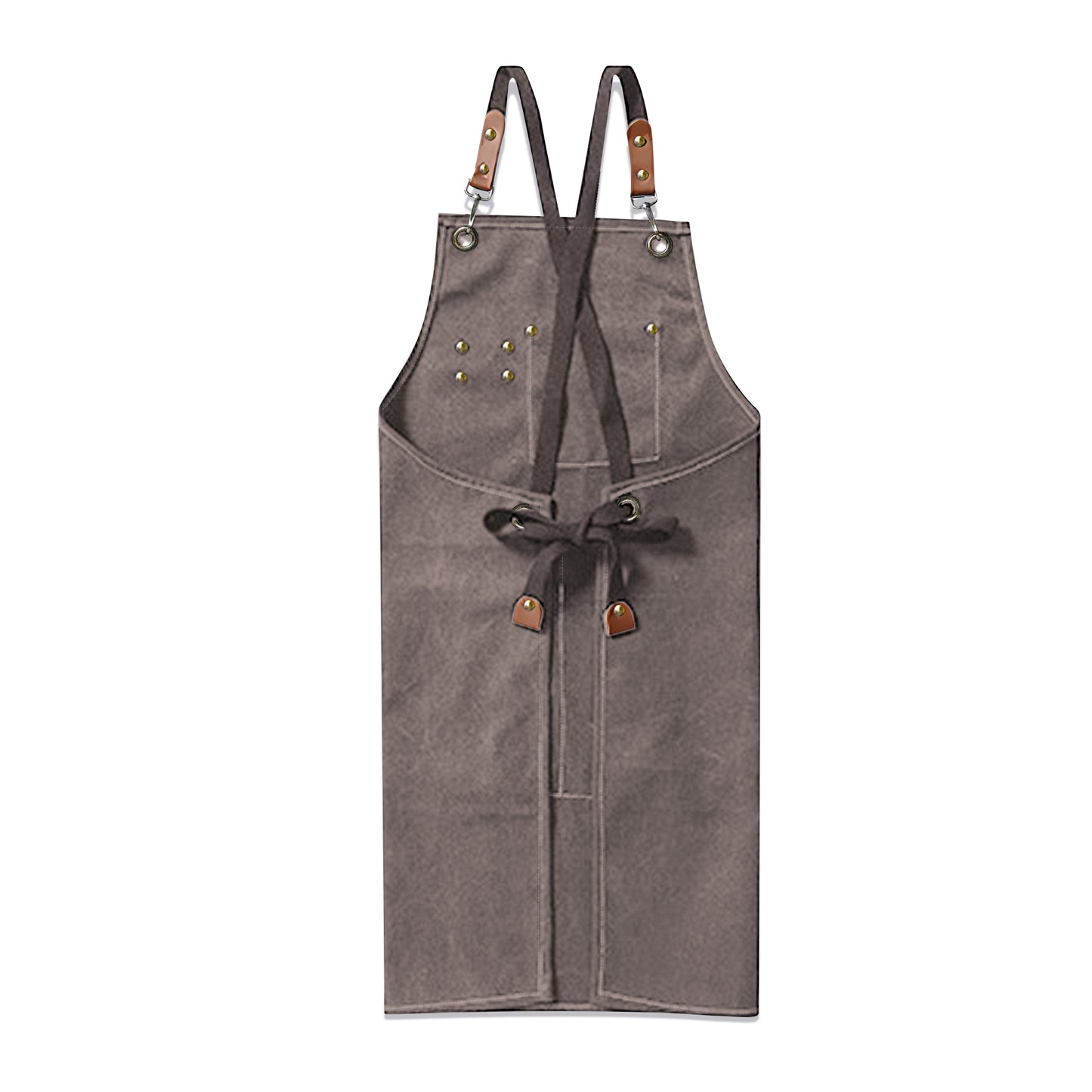 Canvas Cross Back Apron with Large Pockets and Logo Customization