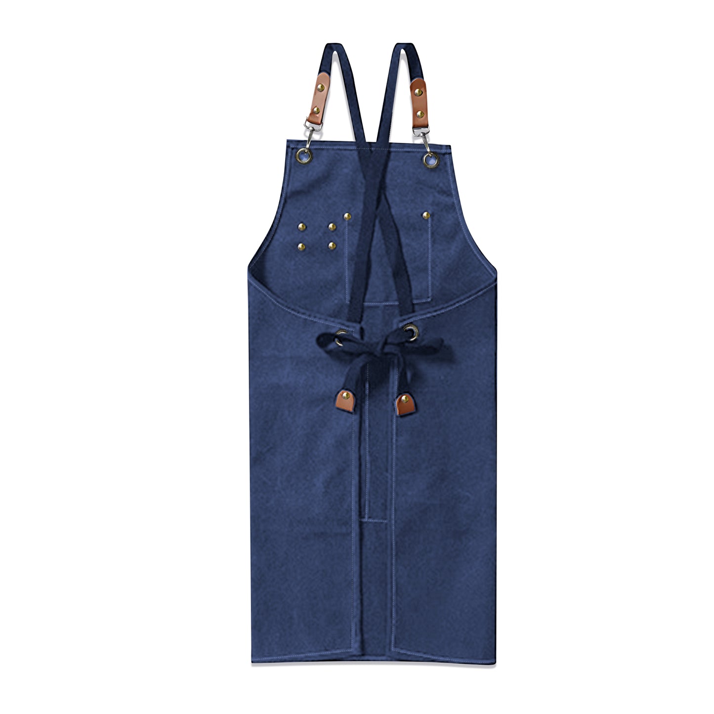Canvas Cross Back Apron with Large Pockets and Logo Customization