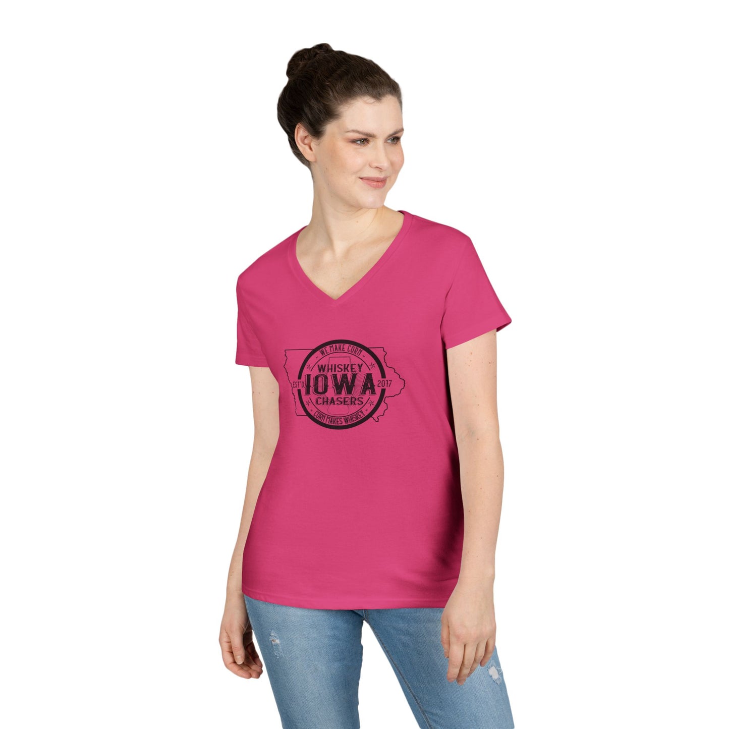 Iowa Whiskey Chasers Ladies' V-Neck T-Shirt