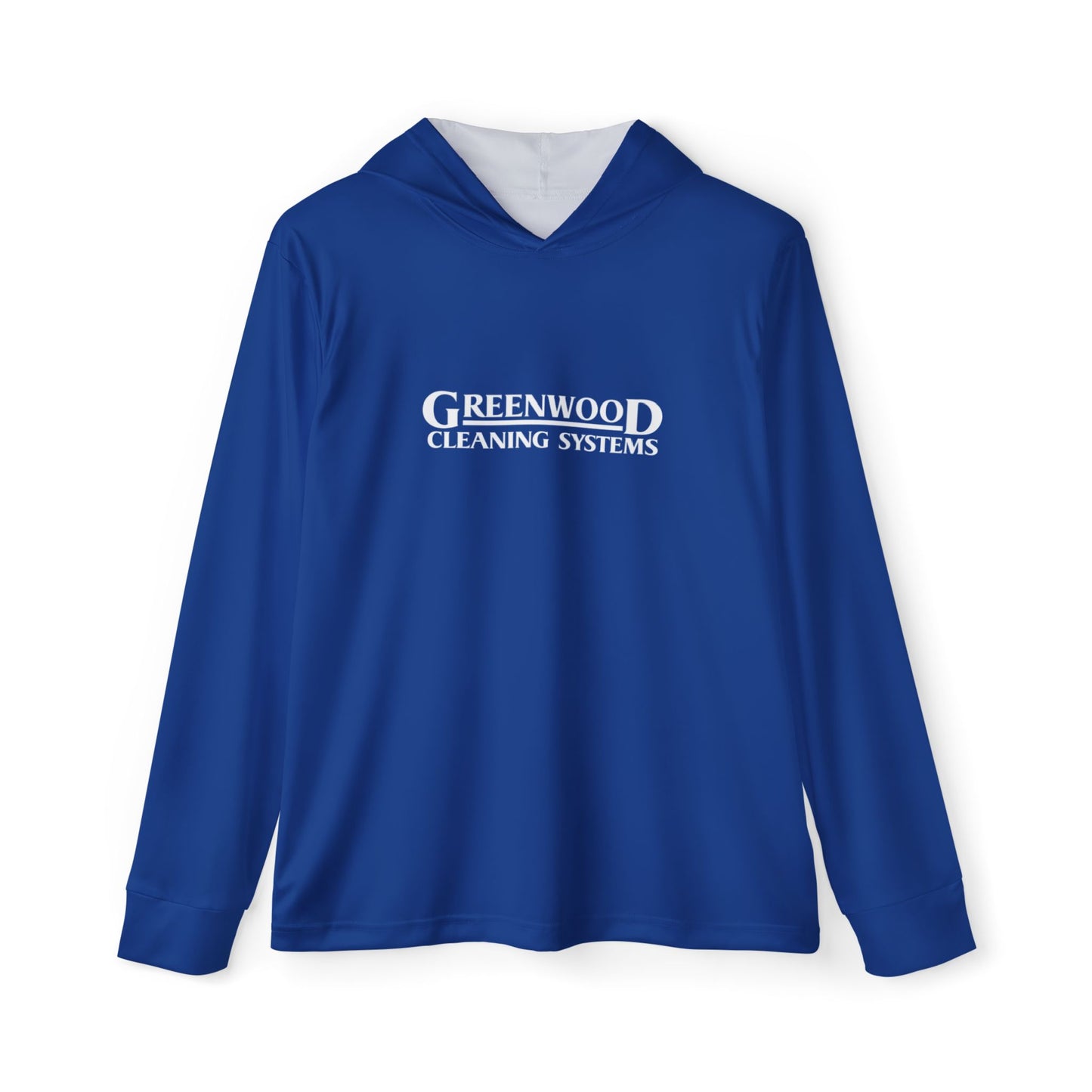Copy of Greenwood Cleaning Systems UPF+50 Performance Hoodie (Dark Blue with White Logo)