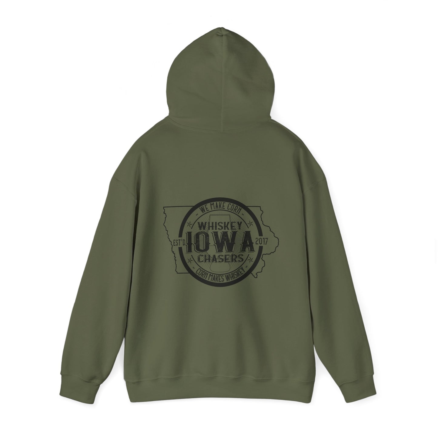 Iowa Whiskey Chasers Heavy Blend™ Hooded Sweatshirt Front and Back Print