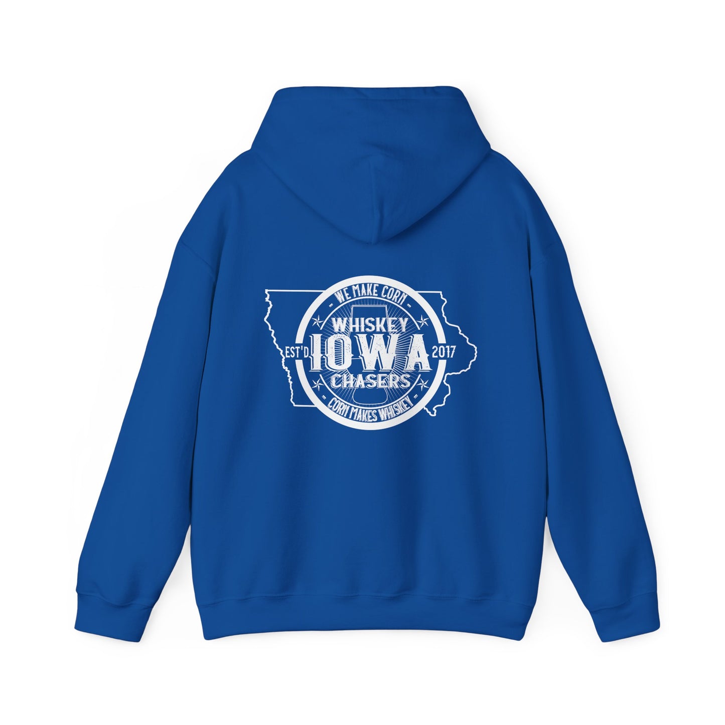 Iowa Whiskey Chasers Heavy Blend™ Hooded Sweatshirt Front and Back Print