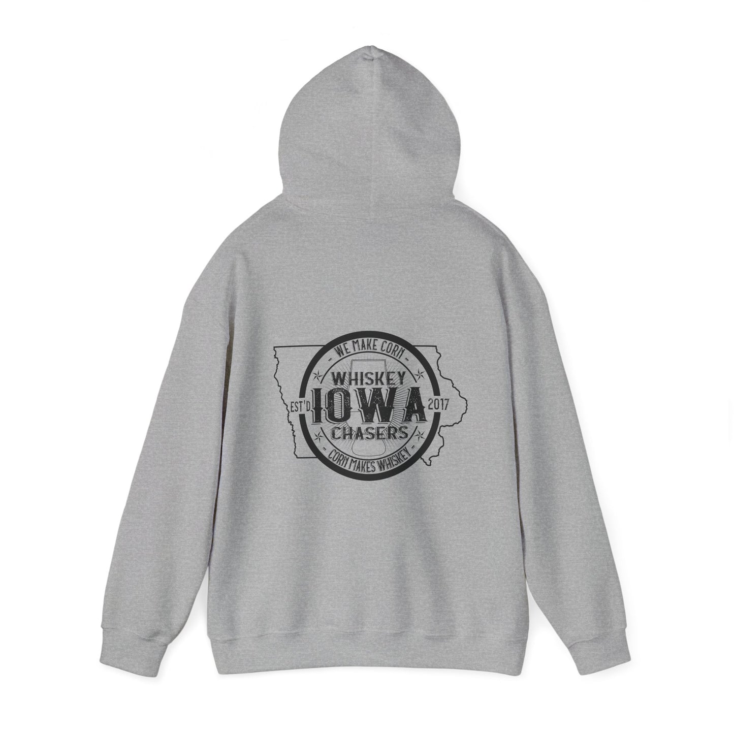 Iowa Whiskey Chasers Heavy Blend™ Hooded Sweatshirt Front and Back Print