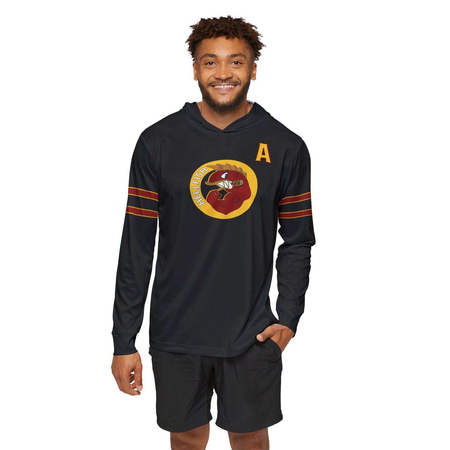 Hellfish Men's Sports Warmup Hoodie (Black)- Jeffery 9