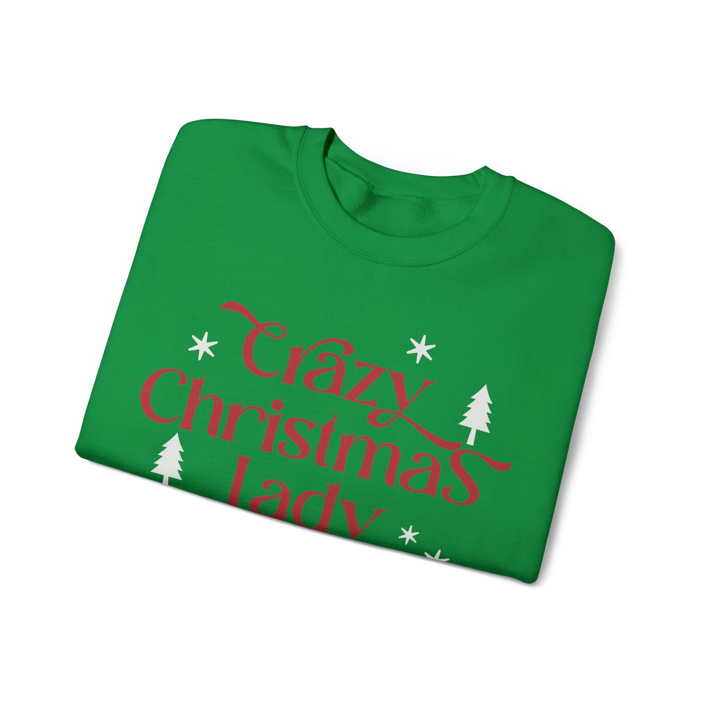 Crazy Christmas Lady Heavy Blend™ Crewneck Sweatshirt
