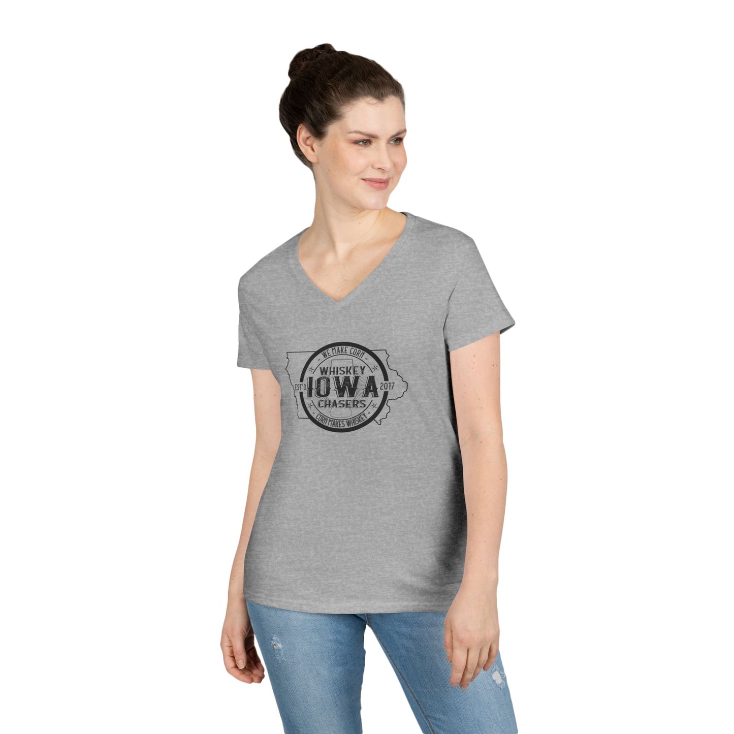 Iowa Whiskey Chasers Ladies' V-Neck T-Shirt