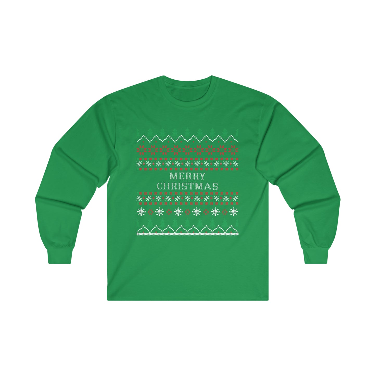 Merry Christmas Ugly Sweater Ultra Cotton Long Sleeve Tee