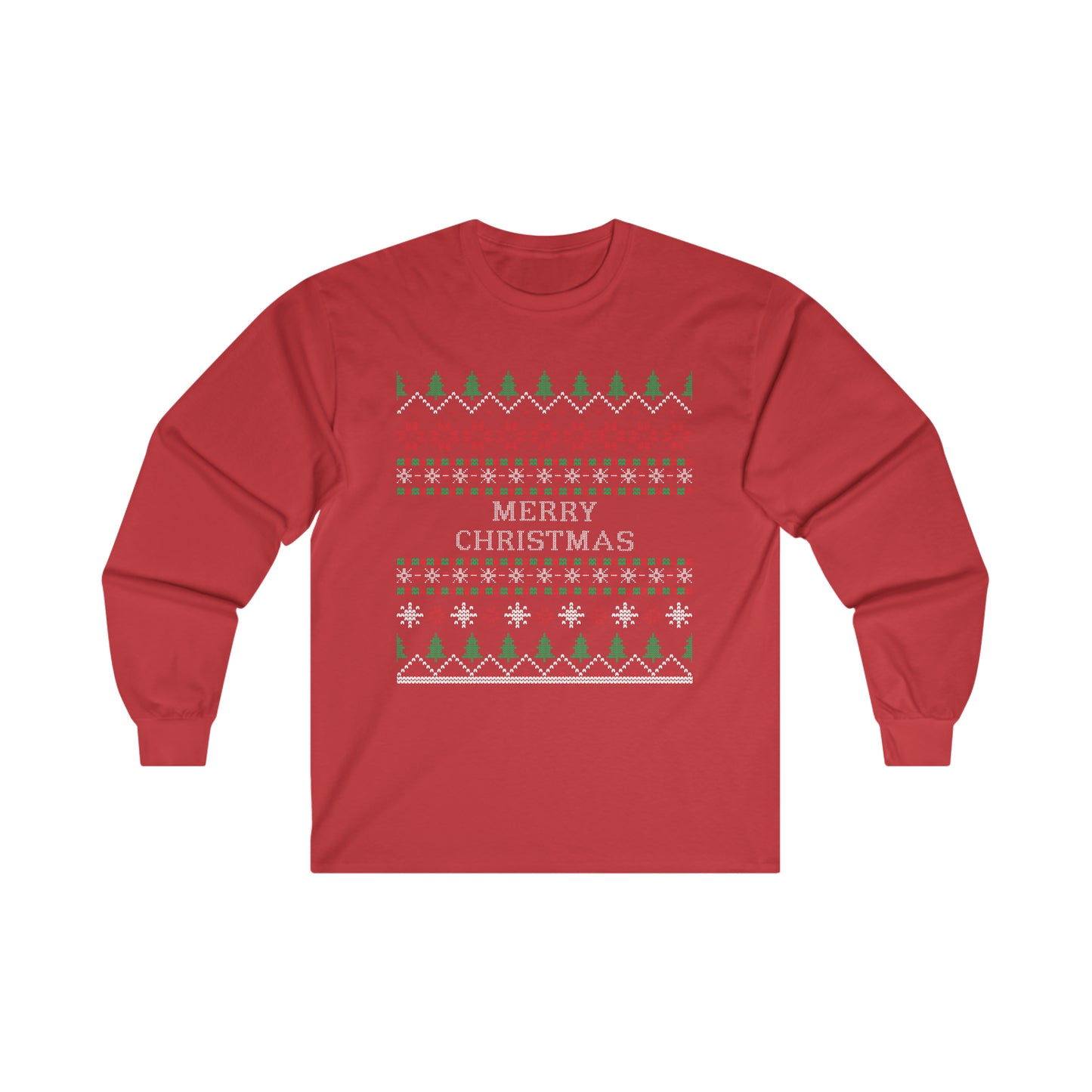 Merry Christmas Ugly Sweater Ultra Cotton Long Sleeve Tee