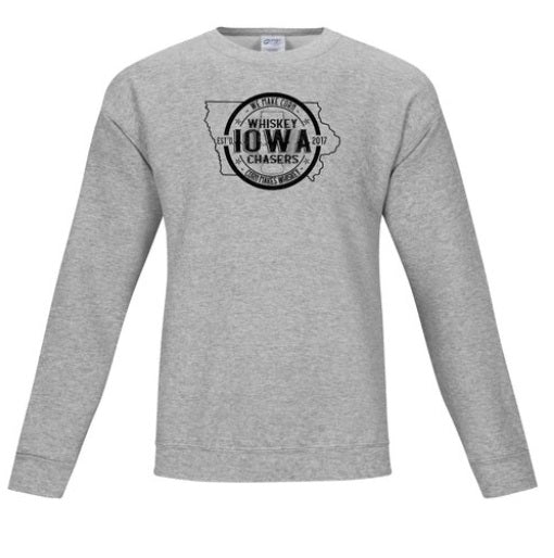 Iowa Whiskey Chasers Crewneck Sweatshirt Tall Sizes
