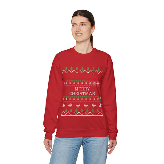 Merry Christmas Ugly Sweater Heavy Blend™ Crewneck Sweatshirt