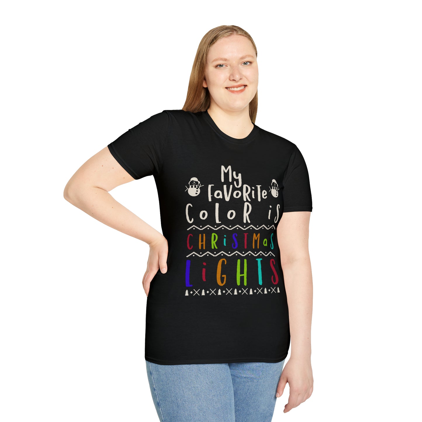 My Favorite Color is Christmas Lights Softstyle T-Shirt