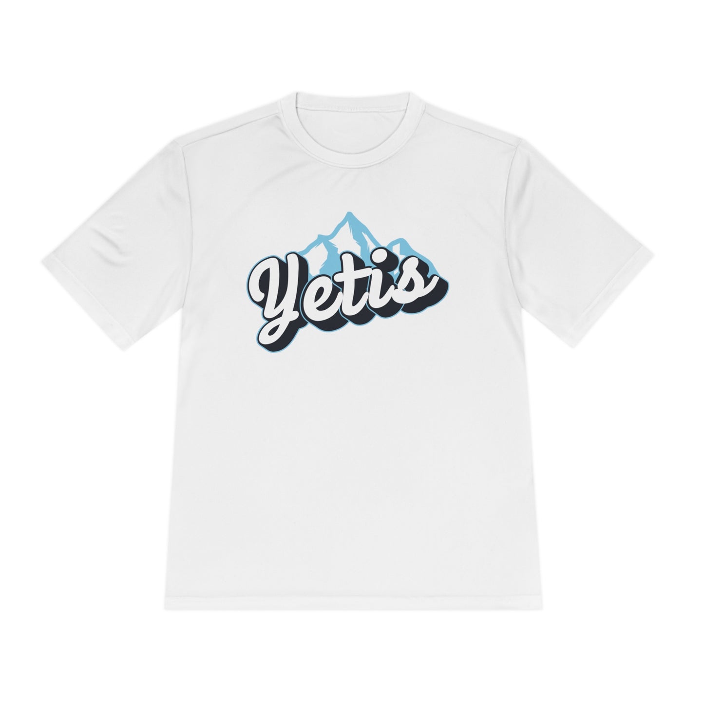 Yetis Mountain Script Moisture Wicking Tee